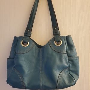 Tignanello Teal Leather Purse
